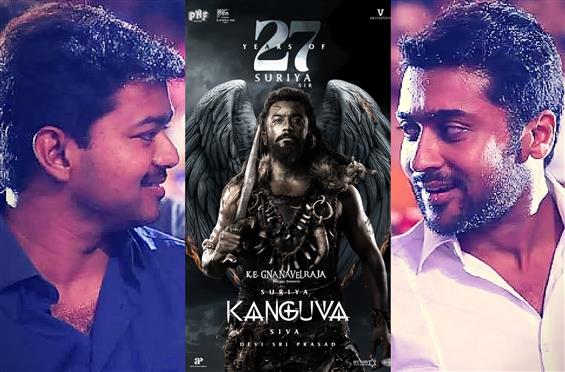 Kanguva team wishes Suriya for 27 Years of his debut movie with The Greatest Of All Time Vijay